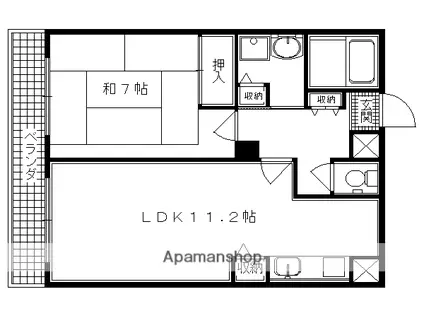 ドーム平野(1LDK/5階)の間取り写真
