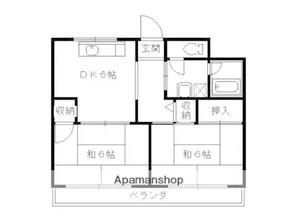 エクレール高辻(2DK/1階)の間取り写真