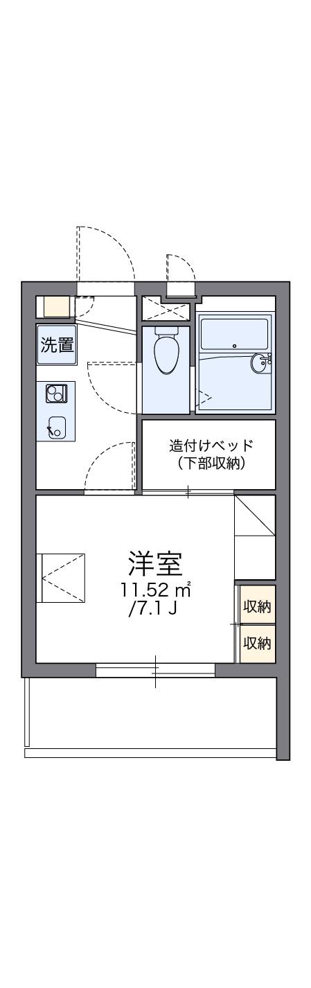 レオパレスPOLESTARⅢ(1K/2階)の間取り写真