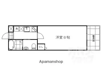 サントス千本今出川(1K/1階)の間取り写真