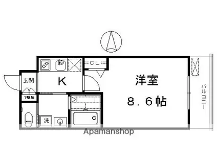 サムティ京都西大路(1K/7階)の間取り写真