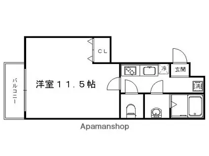 フラッティ花園春日(1K/3階)の間取り写真