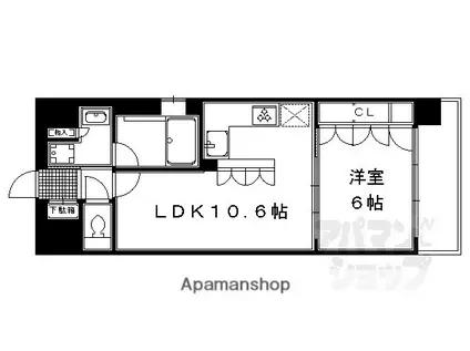 リーガル京都河原町五条II(1LDK/6階)の間取り写真