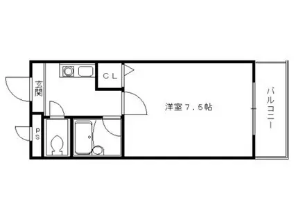 ジュネス丸池(1K/5階)の間取り写真