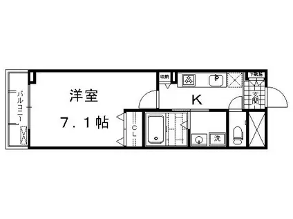 ブライトアイリス(1K/4階)の間取り写真