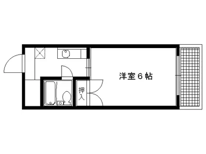下鴨貴船町マンション(1K/5階)の間取り写真