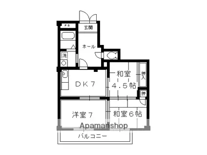 第2メゾン・ナカジマ(3DK/2階)の間取り写真