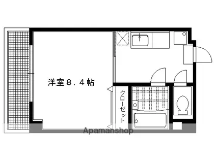 カーサ八星(1K/1階)の間取り写真