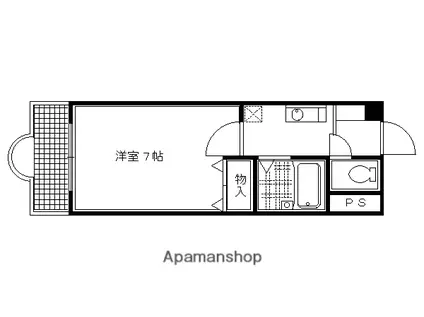リバーロードタカノ(1K/1階)の間取り写真