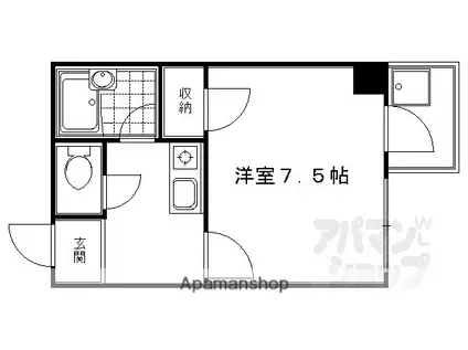 ウィルパーク高倉御池(1K/4階)の間取り写真