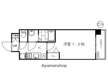 プレサンスTHE KYOTO流雅(1K/4階)の間取り写真