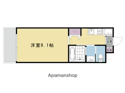 LA VITA東寺(1K/4階)の間取り写真