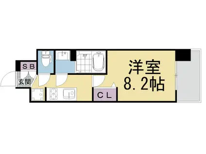 プレサンスTHE KYOTO 東福寺 イースト(1K/7階)の間取り写真