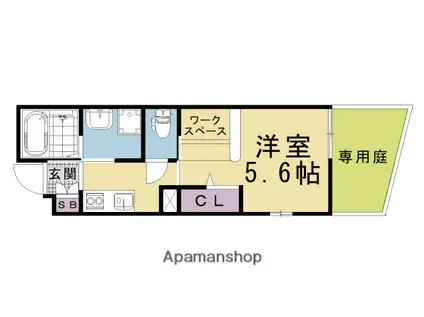 REVE DE 京都下鴨(1K/1階)の間取り写真