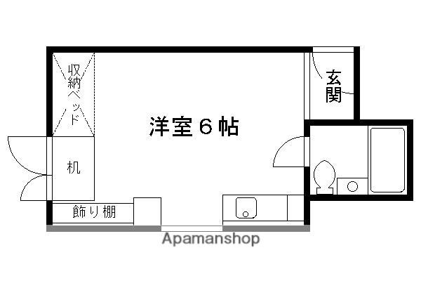 セゾン衣笠(ワンルーム/2階)の間取り写真