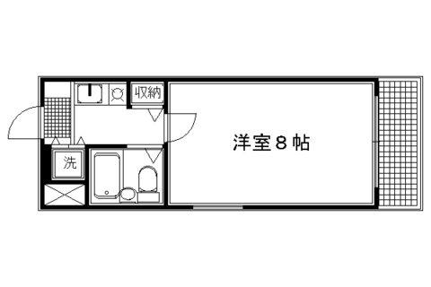 DETOM-1烏丸一条II(1K/4階)の間取り写真