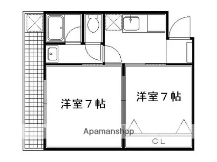高徳マンション(2K/2階)の間取り写真