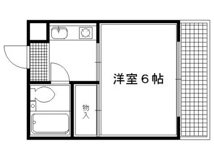 聚楽PATIO(1K/3階)の間取り写真