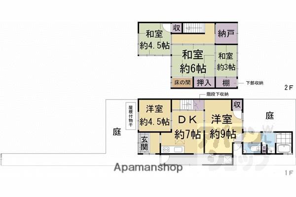 京都市烏丸線 北大路駅 徒歩14分 2階建 築101年(5SDK)の間取り写真