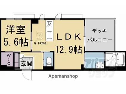 SHAMAISON 御所ウエスト(1LDK/1階)の間取り写真