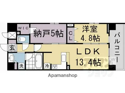 ユニハイム京都七条通(1SLDK/10階)の間取り写真