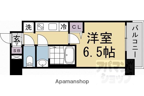 プレサンスTHE KYOTO 新町通(1K/8階)の間取り写真