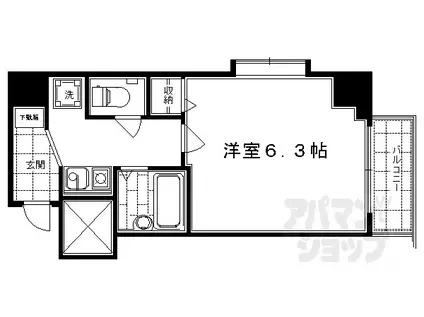 ベラジオ四条堀川(1K/2階)の間取り写真