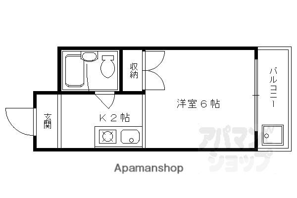 マンションREI(1K/5階)の間取り写真