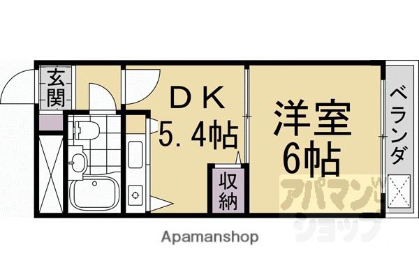DETOM-1四条大宮II(1DK/3階)の間取り写真