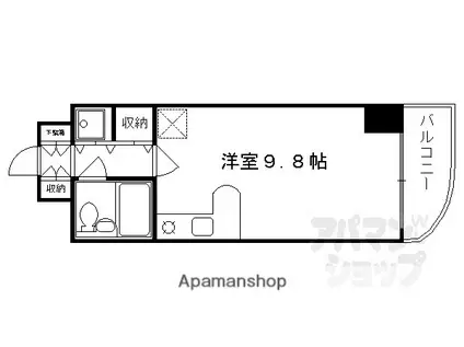 デ・リード河原町(ワンルーム/4階)の間取り写真
