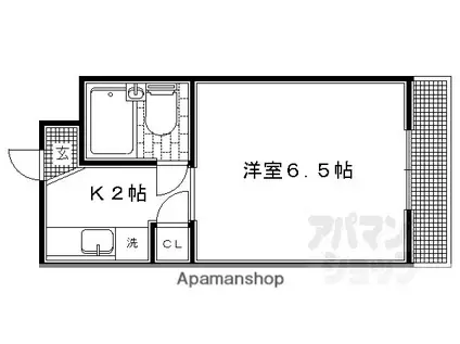ニケンカン(1K/1階)の間取り写真