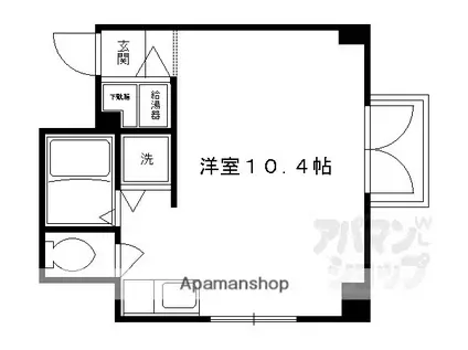 グランドパレス堀川パートII(ワンルーム/10階)の間取り写真