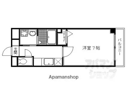 クリザンテーム山本II(1K/2階)の間取り写真