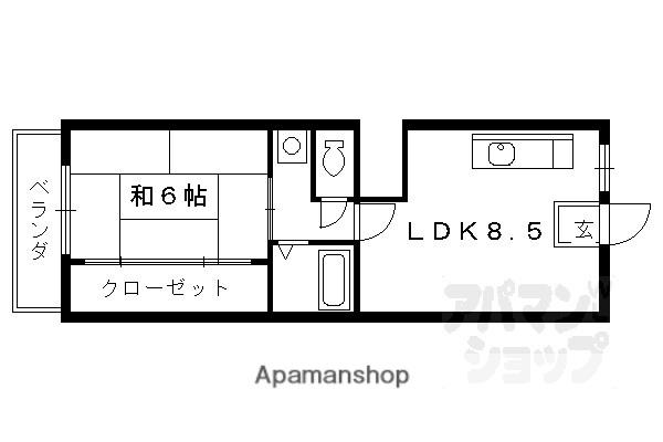 マンション天草(1LDK/4階)の間取り写真