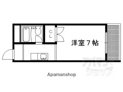 ガーデンクリス(1K/4階)の間取り写真