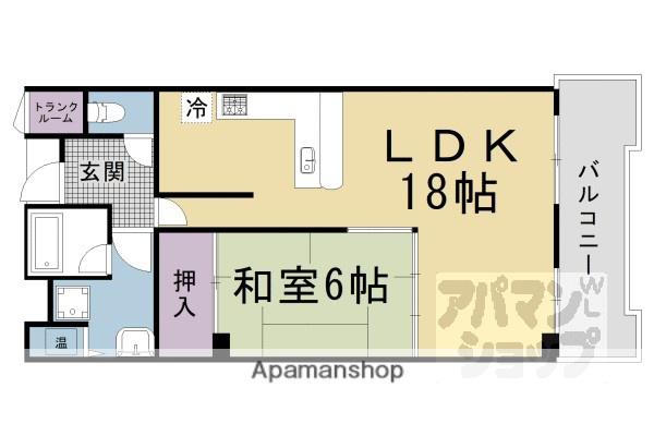 御所前スカイマンション(1LDK/2階)の間取り写真