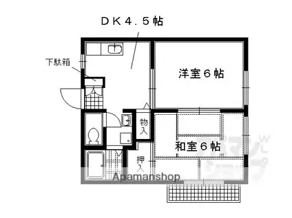 ウエスト岩倉(2DK/2階)の間取り写真