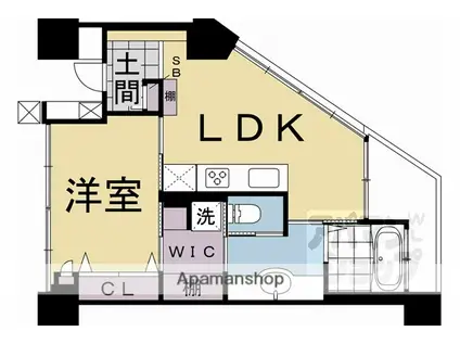 シャリマー西大路(1LDK/7階)の間取り写真