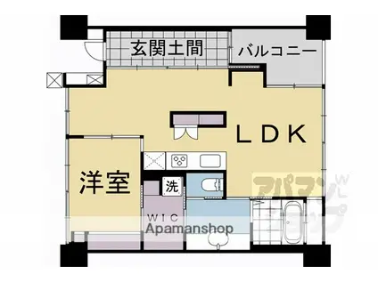 シャリマー西大路(1LDK/8階)の間取り写真