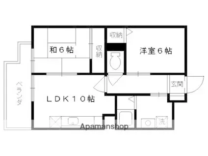 イスターナ吉祥院(2LDK/4階)の間取り写真