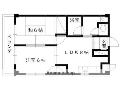 シュエットD(2DK/3階)の間取り写真