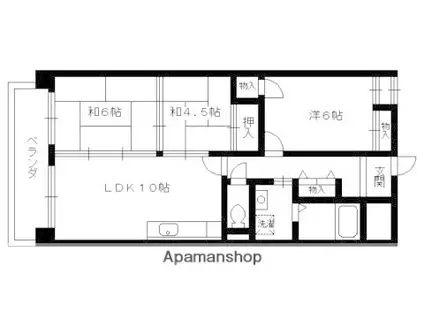 グランビア京都(3LDK/4階)の間取り写真