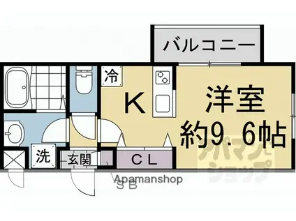 CREST TAPP京都丹波口II(ワンルーム/3階)の間取り写真