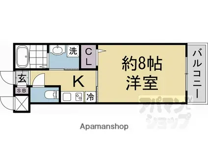 CREST TAPP京都丹波口II(1K/5階)の間取り写真