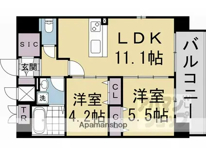 LIVECASA千本今出川(2LDK/2階)の間取り写真