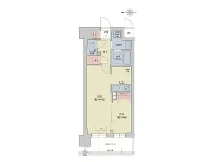 リシュドール梅小路(1LDK/11階)の間取り写真