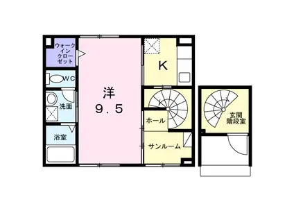 等持院東町アパート(1K/2階)の間取り写真