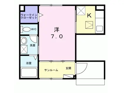 等持院東町アパート(1K/1階)の間取り写真