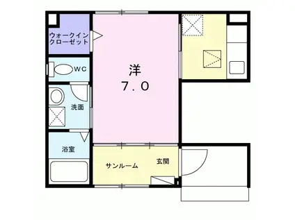 等持院東町アパート(1K/1階)の間取り写真