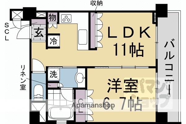 リーガル京都御所西V(1LDK/3階)の間取り写真